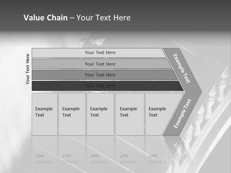 A Woman Walking Down A Flight Of Stairs PowerPoint Template