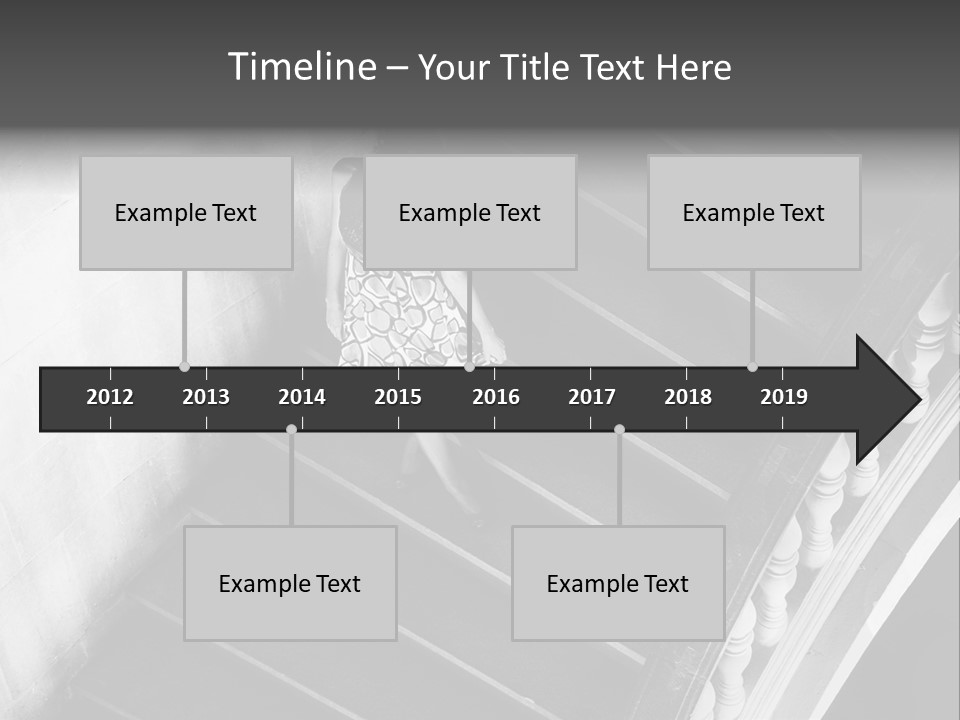 A Woman Walking Down A Flight Of Stairs PowerPoint Template