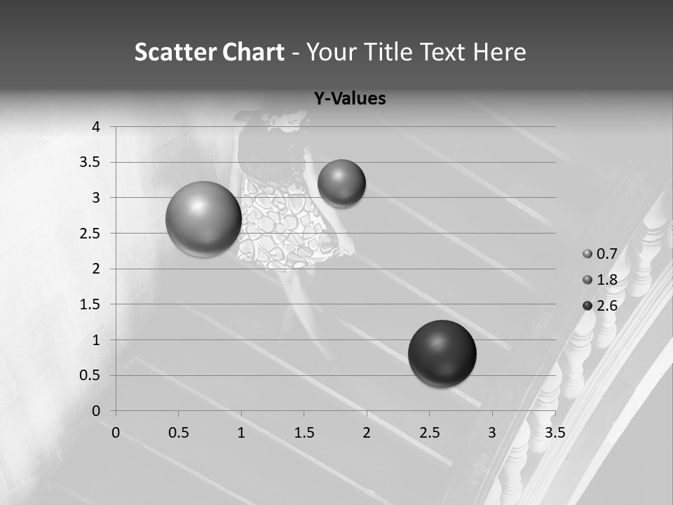 A Woman Walking Down A Flight Of Stairs PowerPoint Template