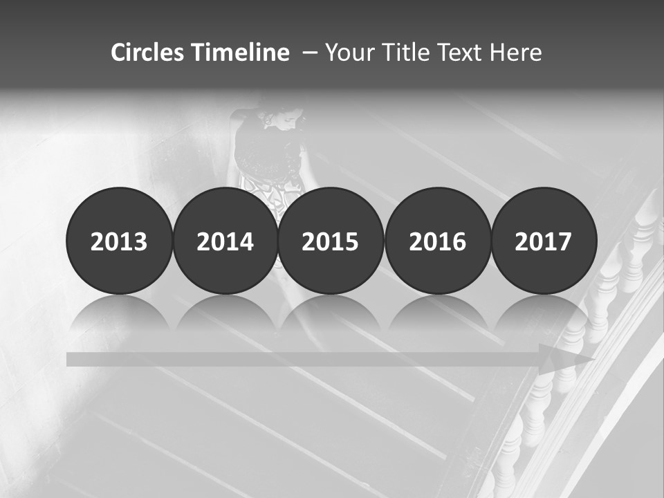 A Woman Walking Down A Flight Of Stairs PowerPoint Template