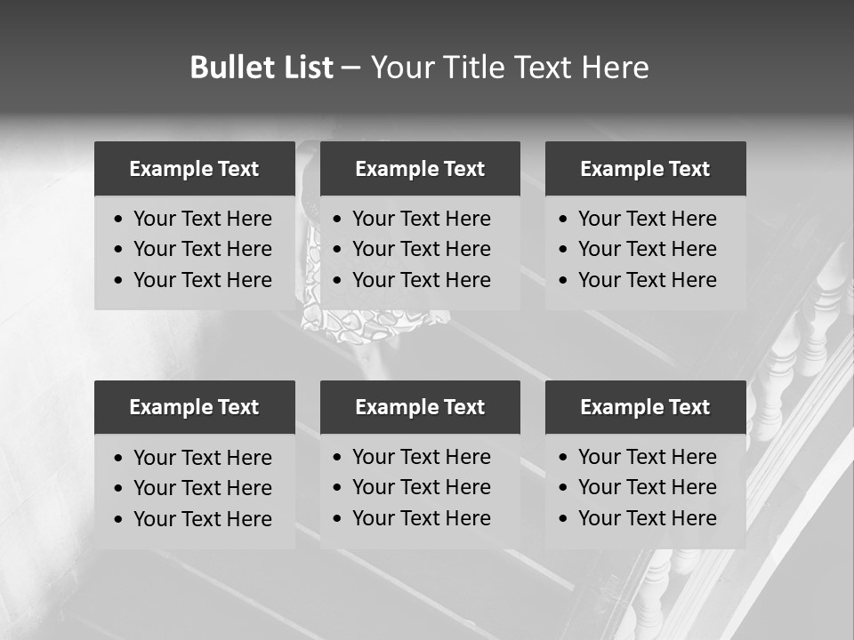 A Woman Walking Down A Flight Of Stairs PowerPoint Template