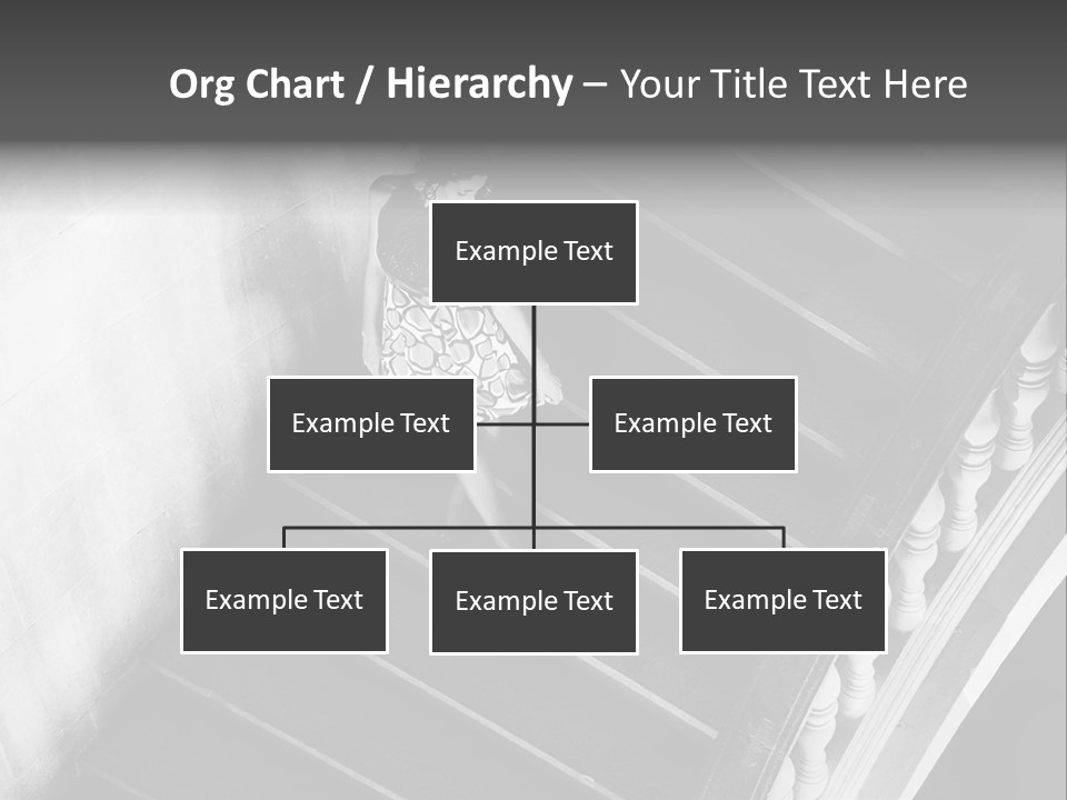 A Woman Walking Down A Flight Of Stairs PowerPoint Template