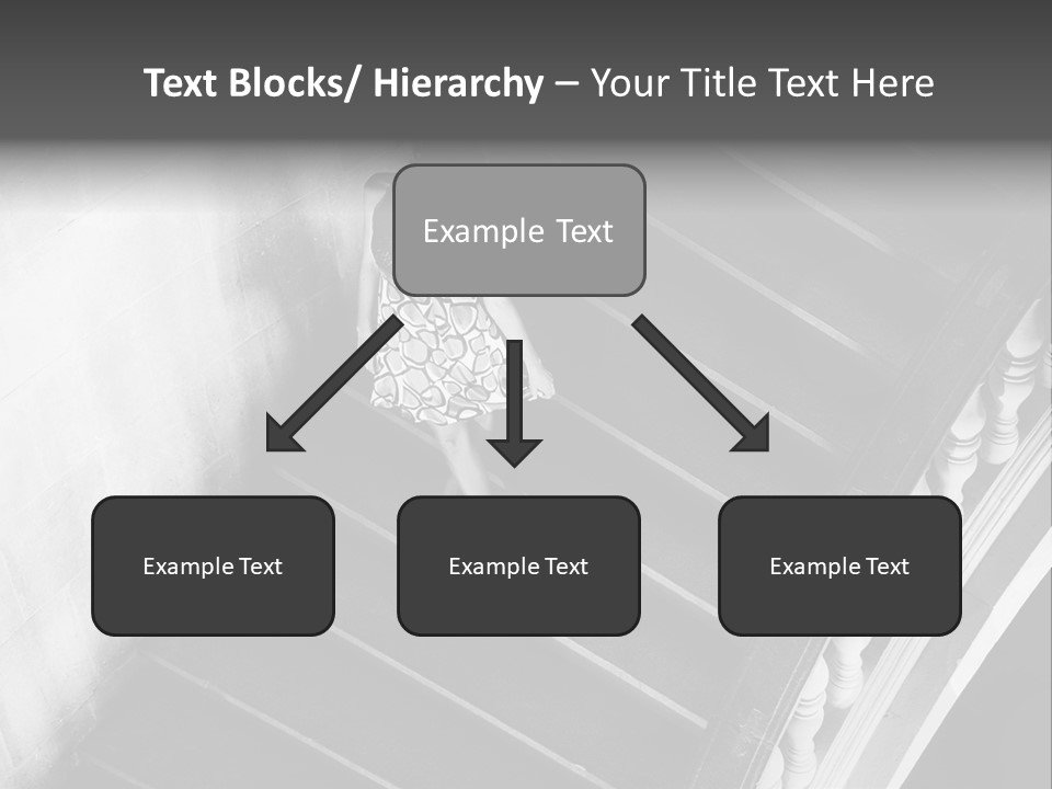 A Woman Walking Down A Flight Of Stairs PowerPoint Template