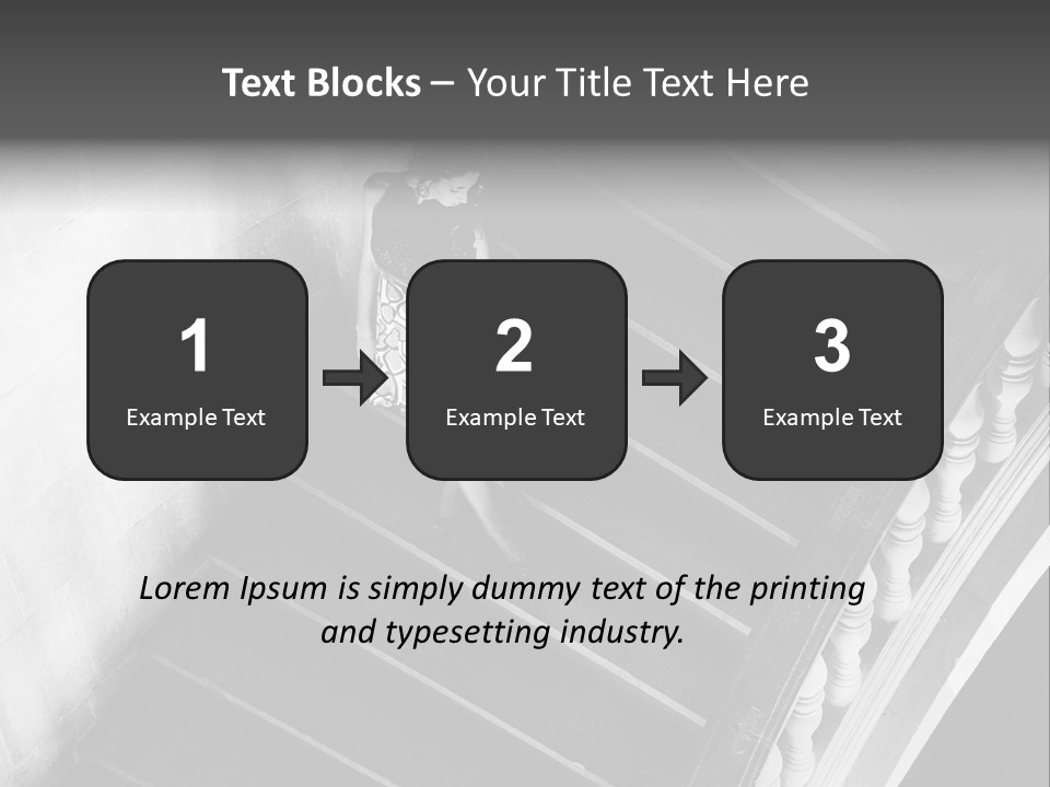 A Woman Walking Down A Flight Of Stairs PowerPoint Template
