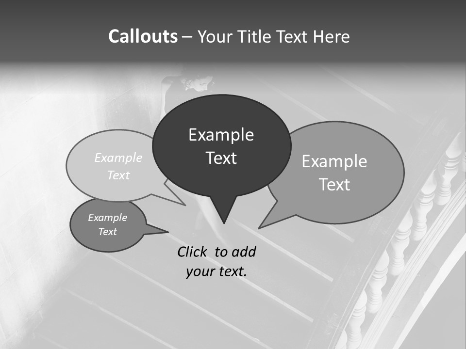 A Woman Walking Down A Flight Of Stairs PowerPoint Template