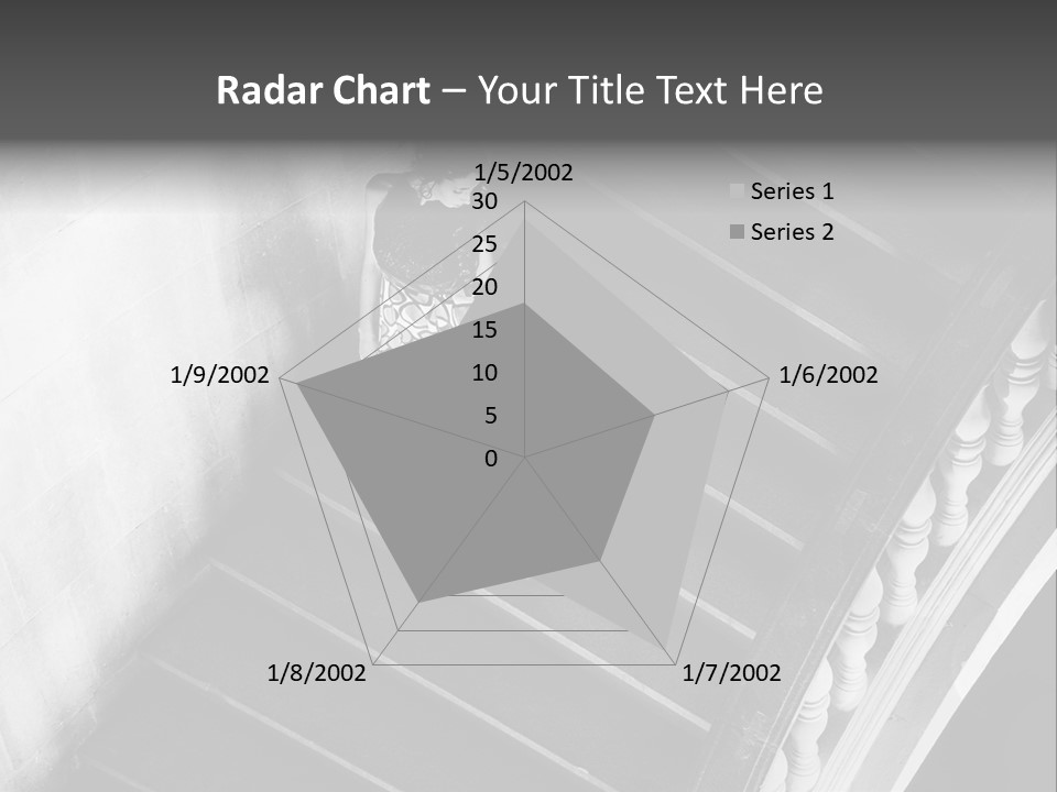 A Woman Walking Down A Flight Of Stairs PowerPoint Template