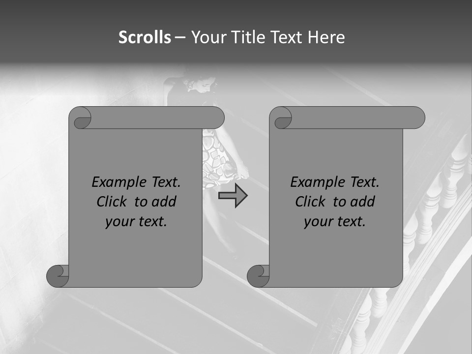 A Woman Walking Down A Flight Of Stairs PowerPoint Template