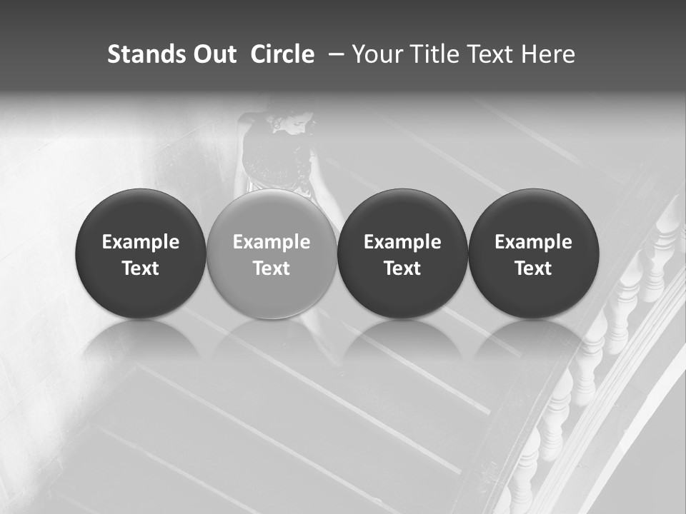 A Woman Walking Down A Flight Of Stairs PowerPoint Template