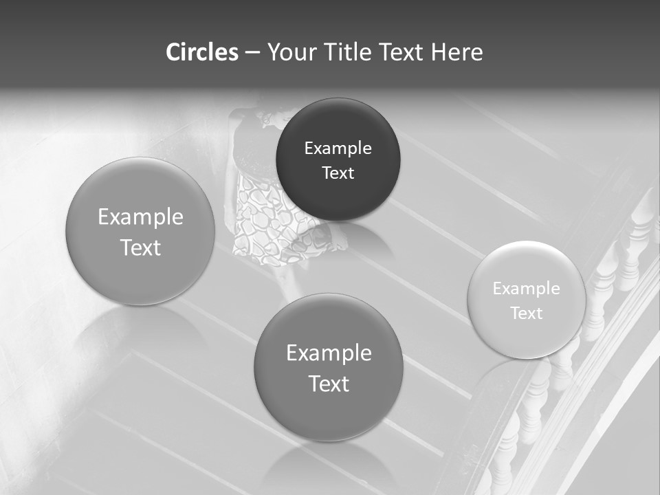 A Woman Walking Down A Flight Of Stairs PowerPoint Template