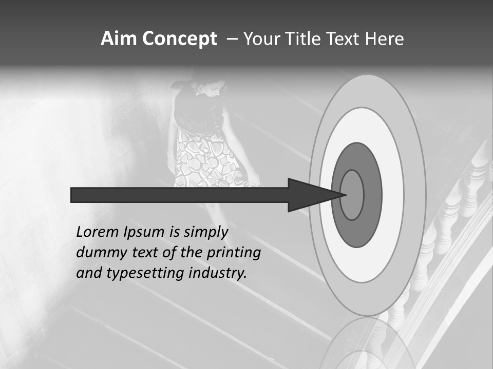 A Woman Walking Down A Flight Of Stairs PowerPoint Template