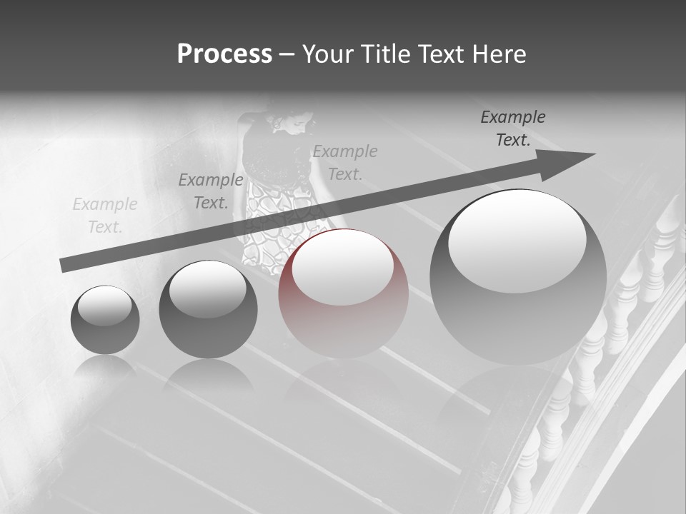 A Woman Walking Down A Flight Of Stairs PowerPoint Template