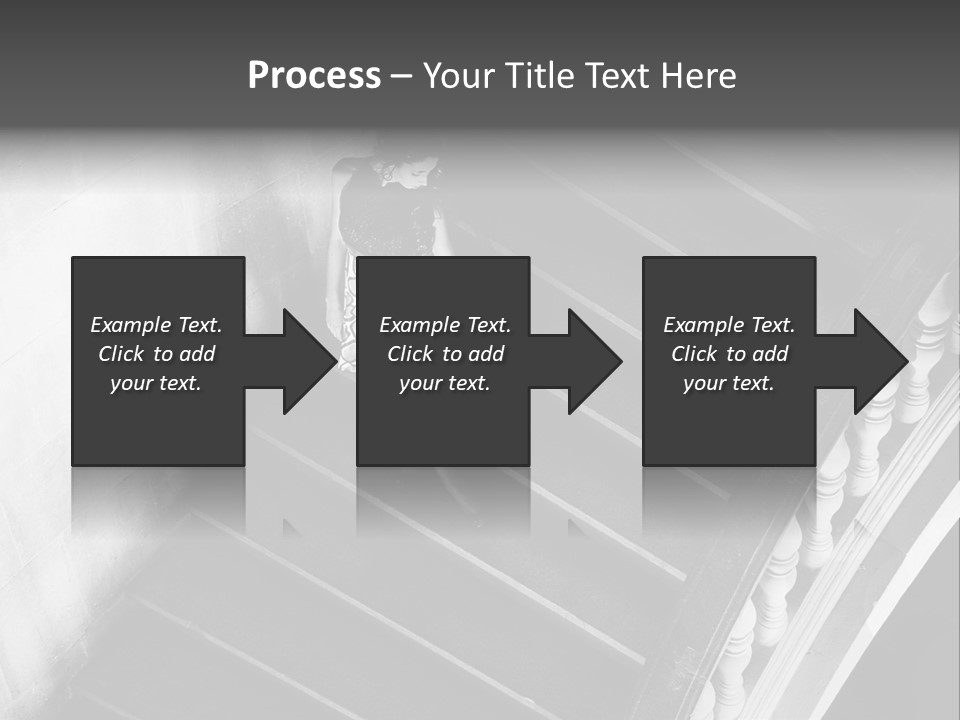 A Woman Walking Down A Flight Of Stairs PowerPoint Template