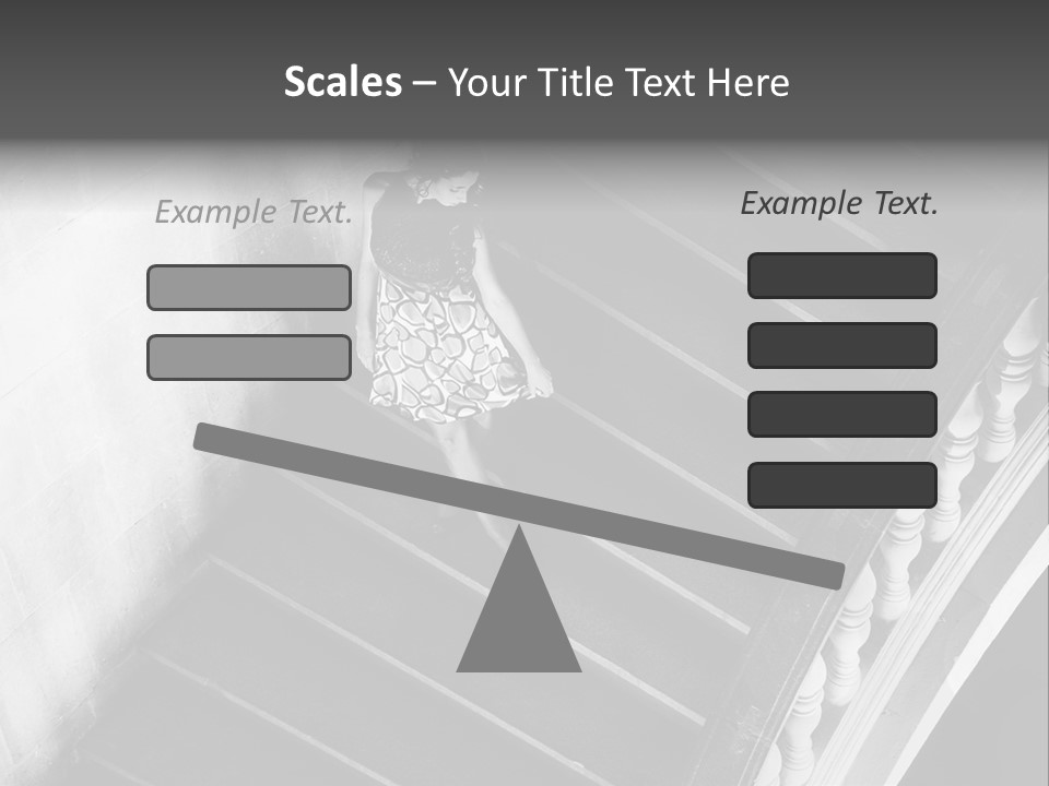 A Woman Walking Down A Flight Of Stairs PowerPoint Template