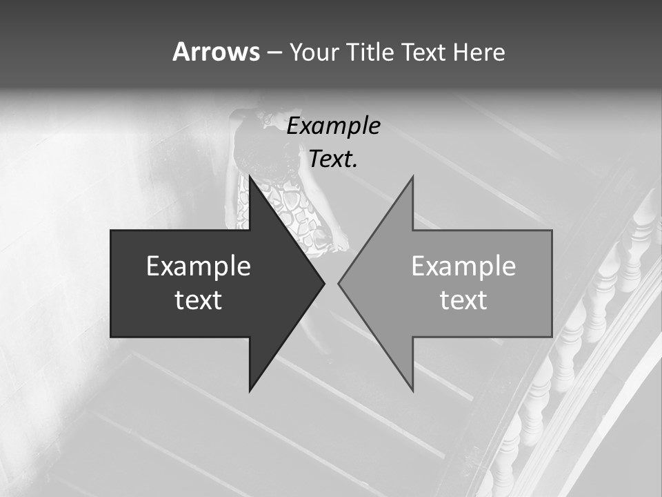 A Woman Walking Down A Flight Of Stairs PowerPoint Template