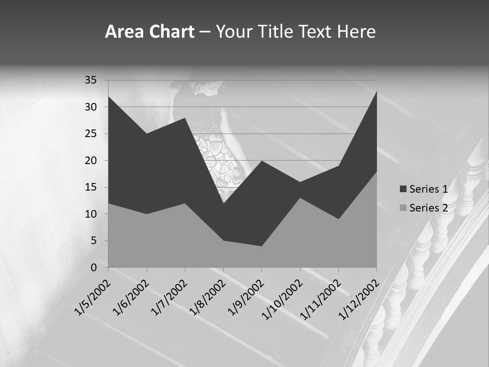 A Woman Walking Down A Flight Of Stairs PowerPoint Template