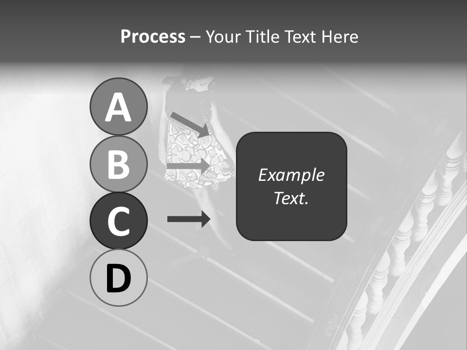 A Woman Walking Down A Flight Of Stairs PowerPoint Template