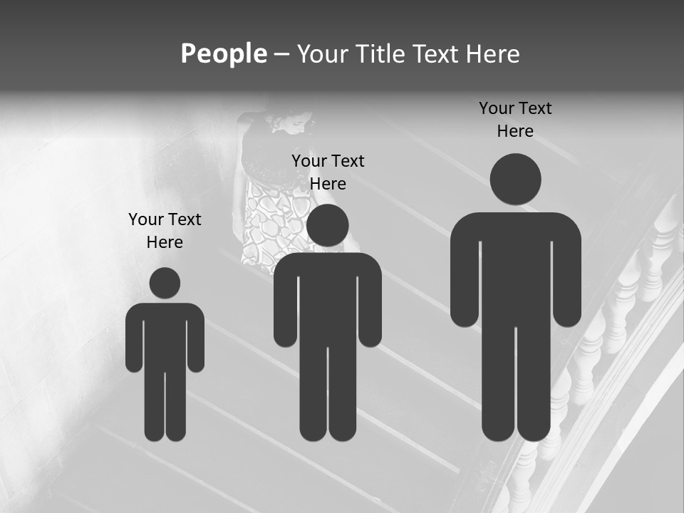 A Woman Walking Down A Flight Of Stairs PowerPoint Template