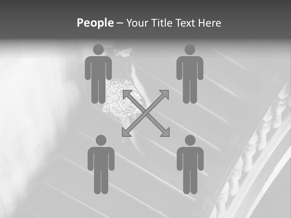 A Woman Walking Down A Flight Of Stairs PowerPoint Template