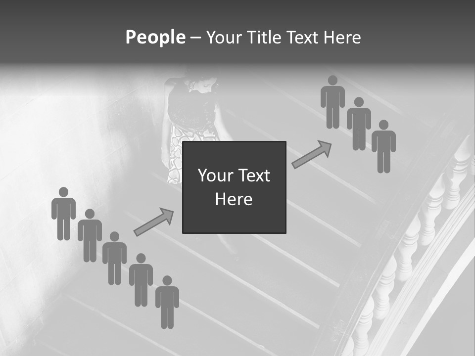 A Woman Walking Down A Flight Of Stairs PowerPoint Template
