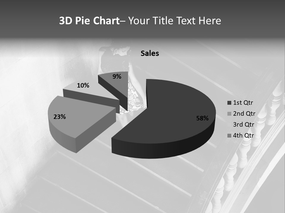 A Woman Walking Down A Flight Of Stairs PowerPoint Template
