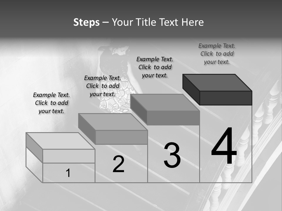 A Woman Walking Down A Flight Of Stairs PowerPoint Template