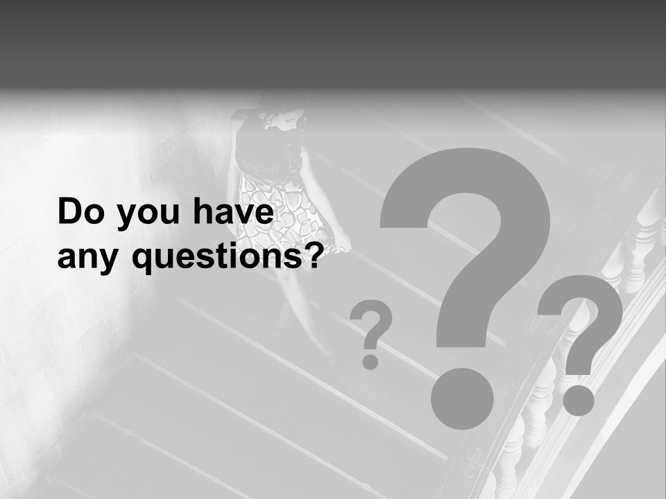 A Woman Walking Down A Flight Of Stairs PowerPoint Template