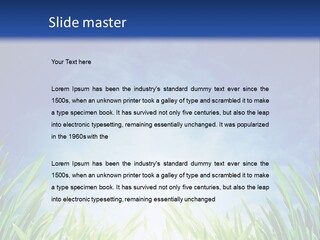 A Blue Sky And Green Grass Powerpoint Template PowerPoint Template