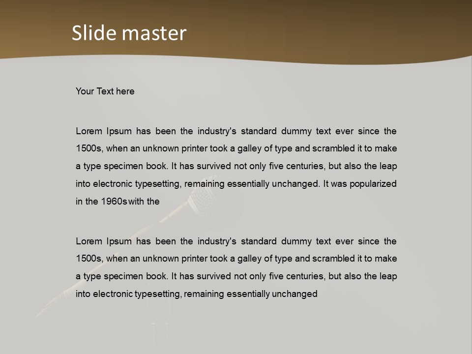 A Microphone On A Stage With A Spotlight On It PowerPoint Template