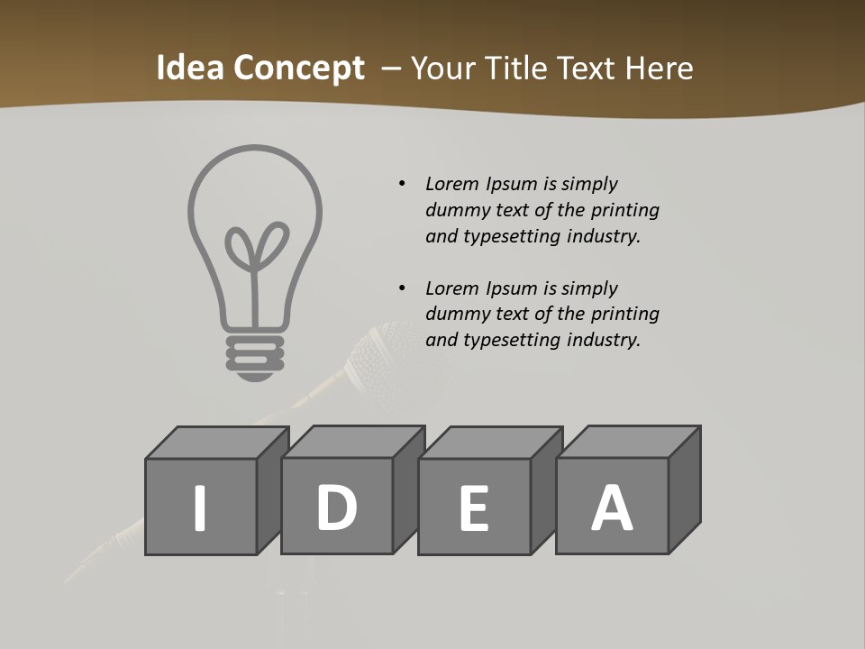 A Microphone On A Stage With A Spotlight On It PowerPoint Template