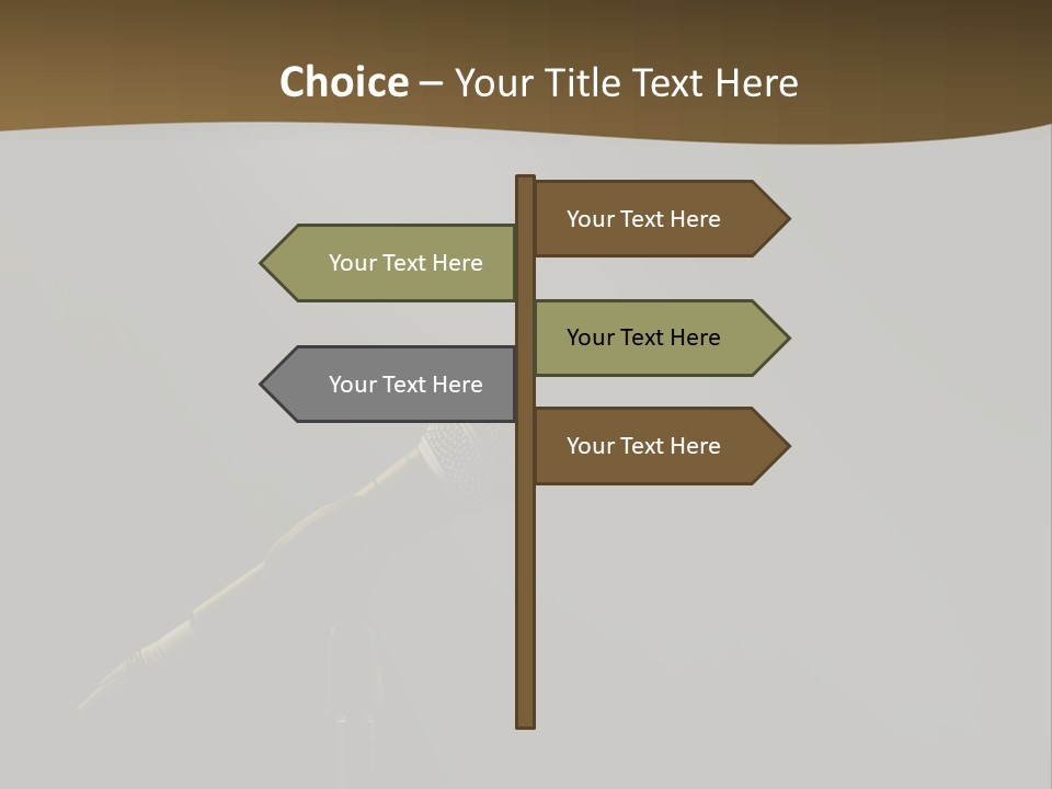A Microphone On A Stage With A Spotlight On It PowerPoint Template