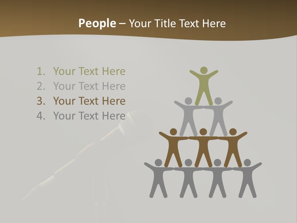 A Microphone On A Stage With A Spotlight On It PowerPoint Template