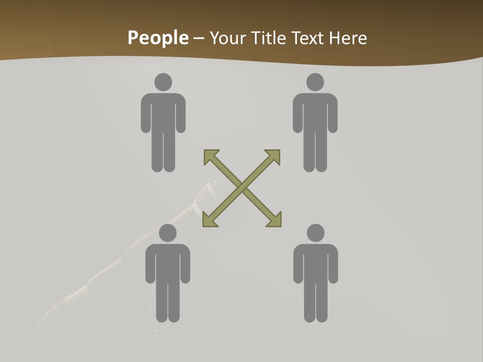 A Microphone On A Stage With A Spotlight On It PowerPoint Template