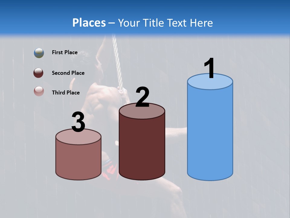 A Man Hanging From A Rope On A Building PowerPoint Template