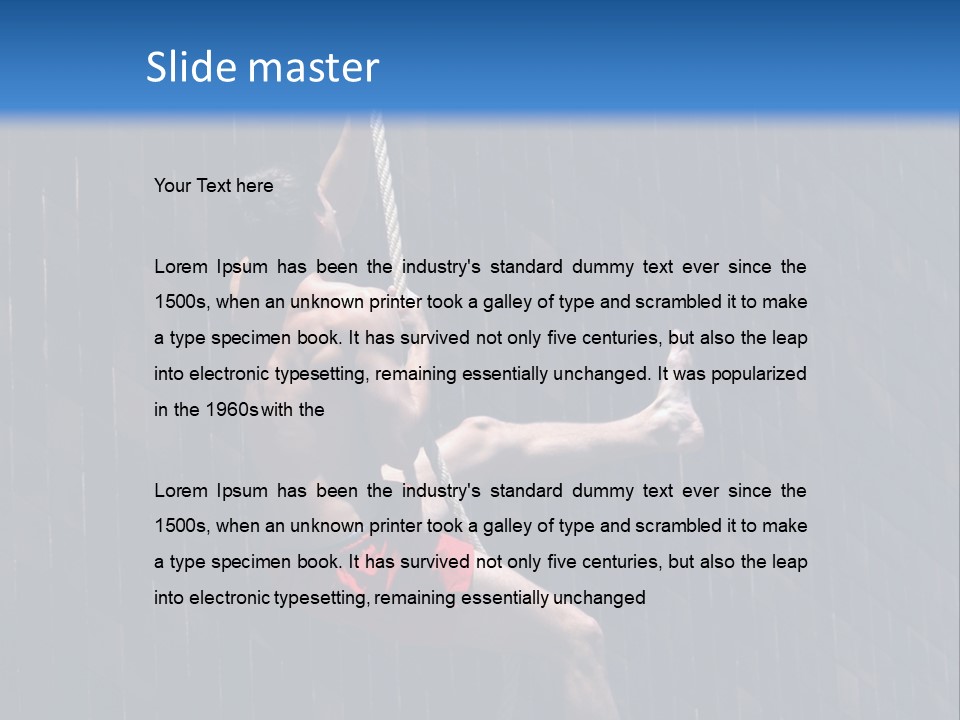 A Man Hanging From A Rope On A Building PowerPoint Template