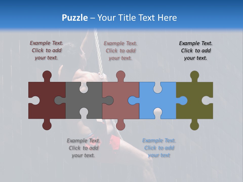 A Man Hanging From A Rope On A Building PowerPoint Template