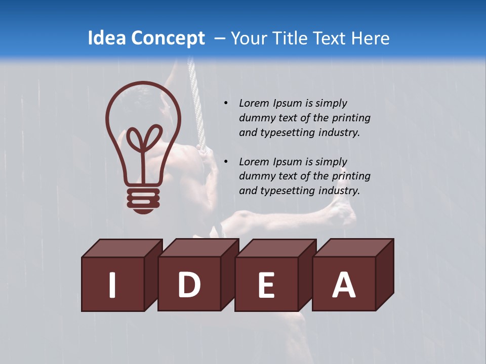 A Man Hanging From A Rope On A Building PowerPoint Template