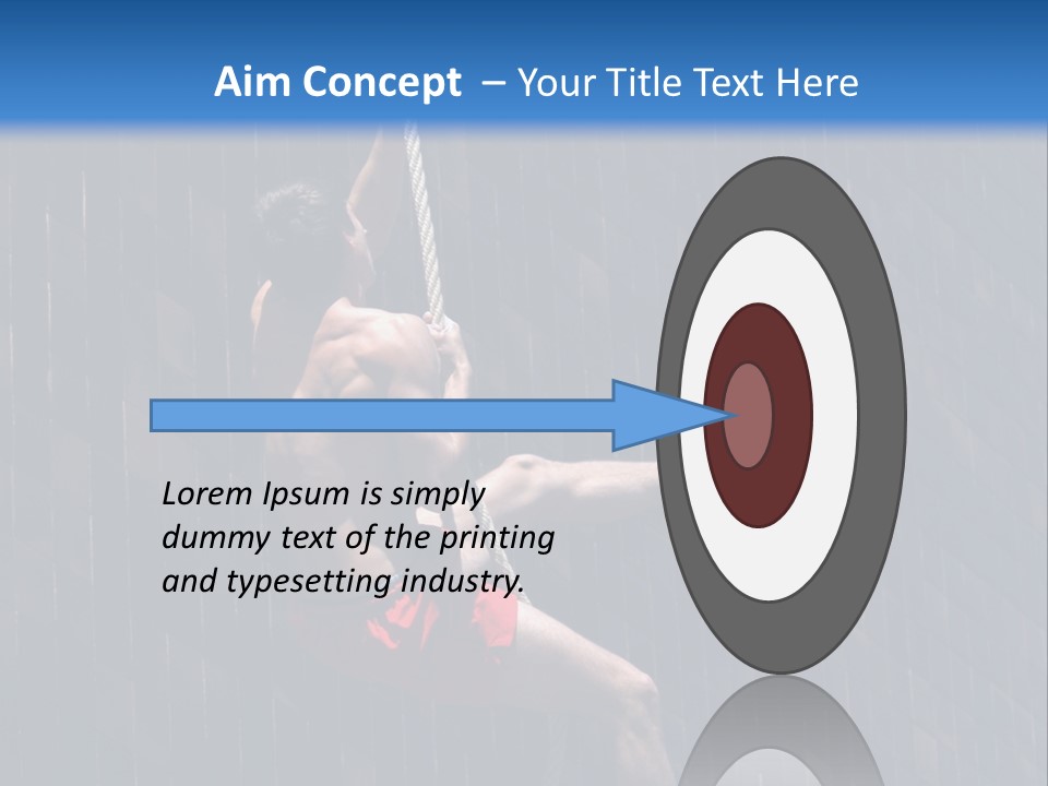 A Man Hanging From A Rope On A Building PowerPoint Template