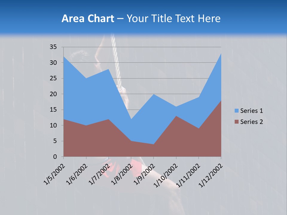A Man Hanging From A Rope On A Building PowerPoint Template