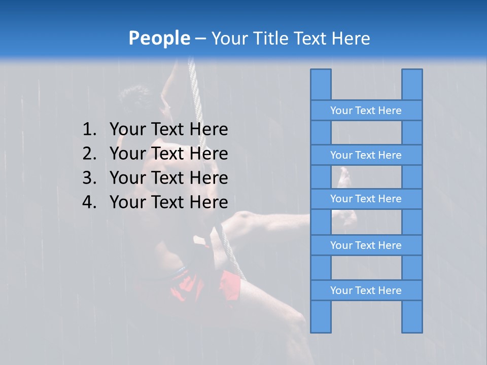 A Man Hanging From A Rope On A Building PowerPoint Template