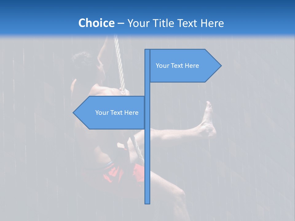 A Man Hanging From A Rope On A Building PowerPoint Template