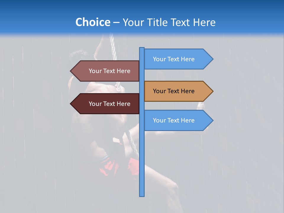 A Man Hanging From A Rope On A Building PowerPoint Template