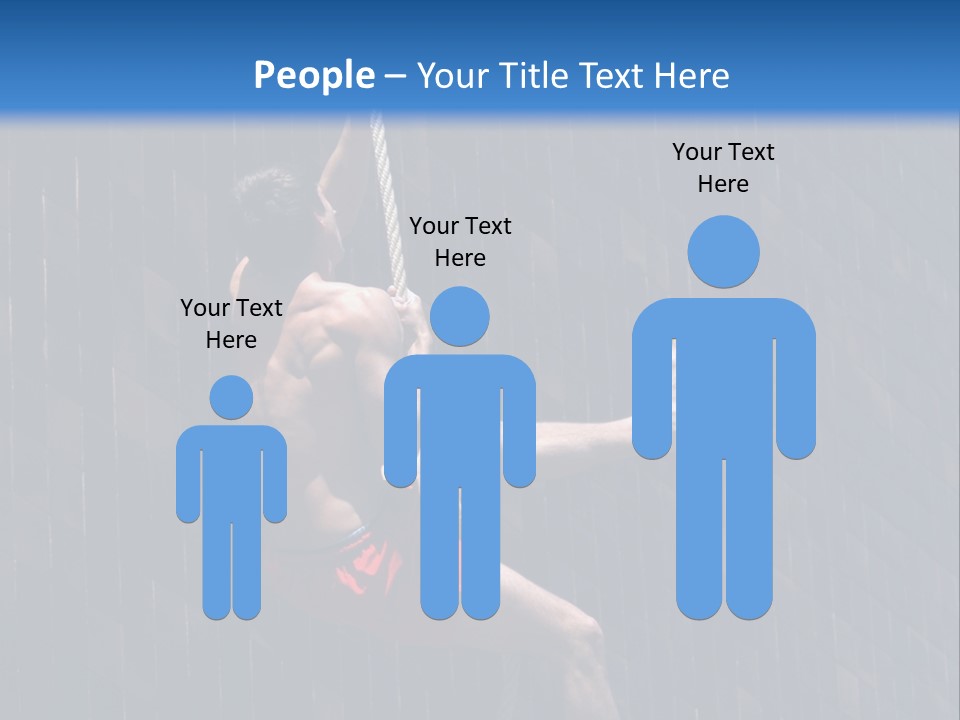 A Man Hanging From A Rope On A Building PowerPoint Template