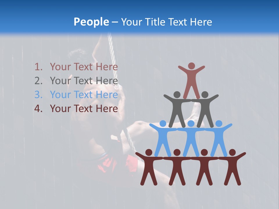 A Man Hanging From A Rope On A Building PowerPoint Template