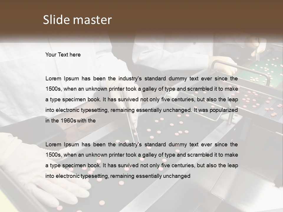 Two People In White Lab Coats Working On A Machine PowerPoint Template