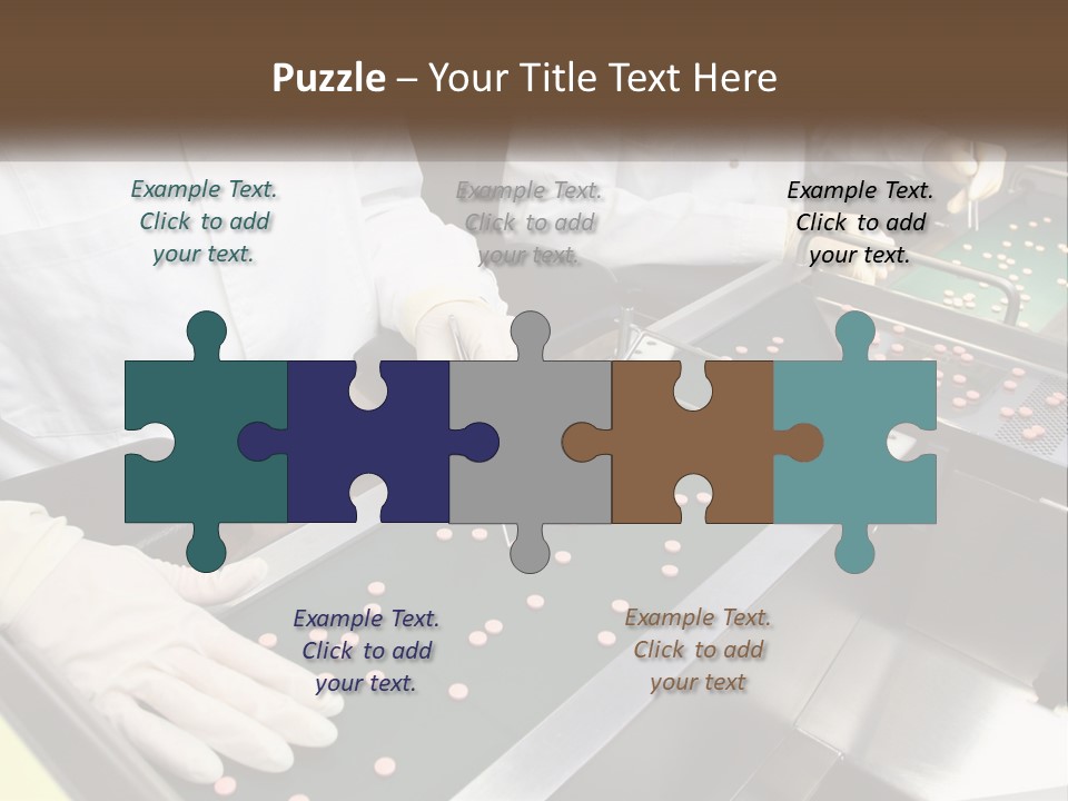 Two People In White Lab Coats Working On A Machine PowerPoint Template