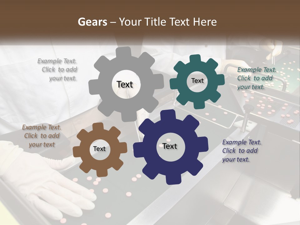 Two People In White Lab Coats Working On A Machine PowerPoint Template