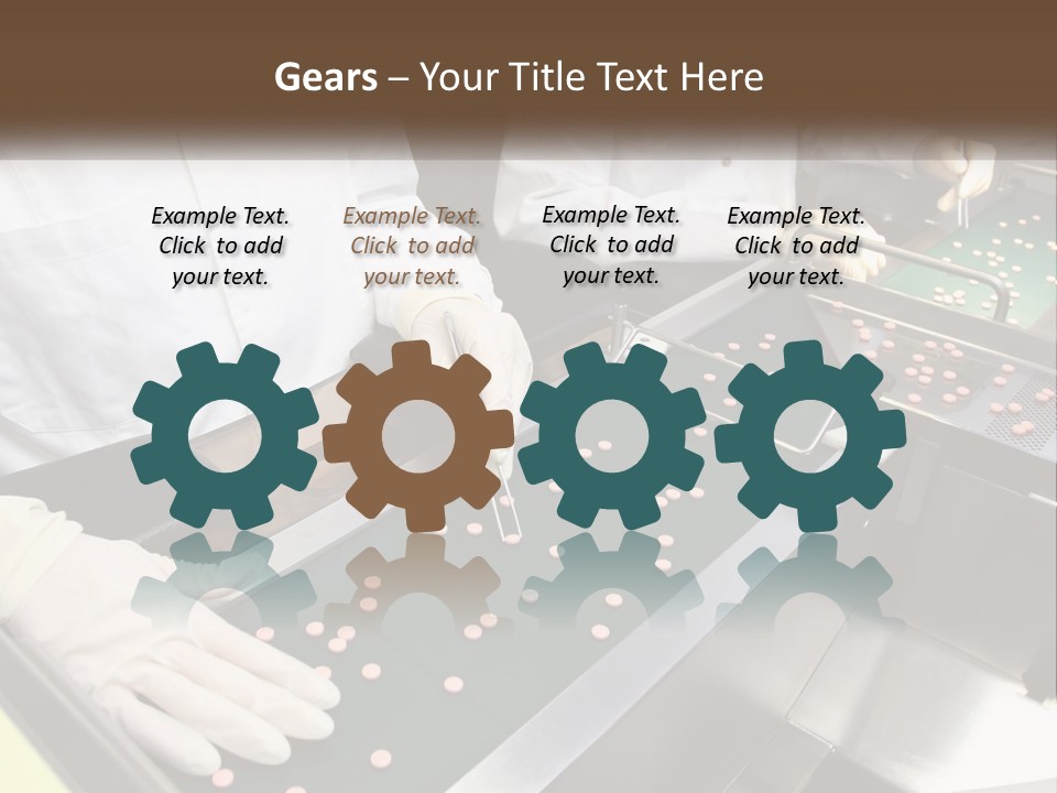 Two People In White Lab Coats Working On A Machine PowerPoint Template