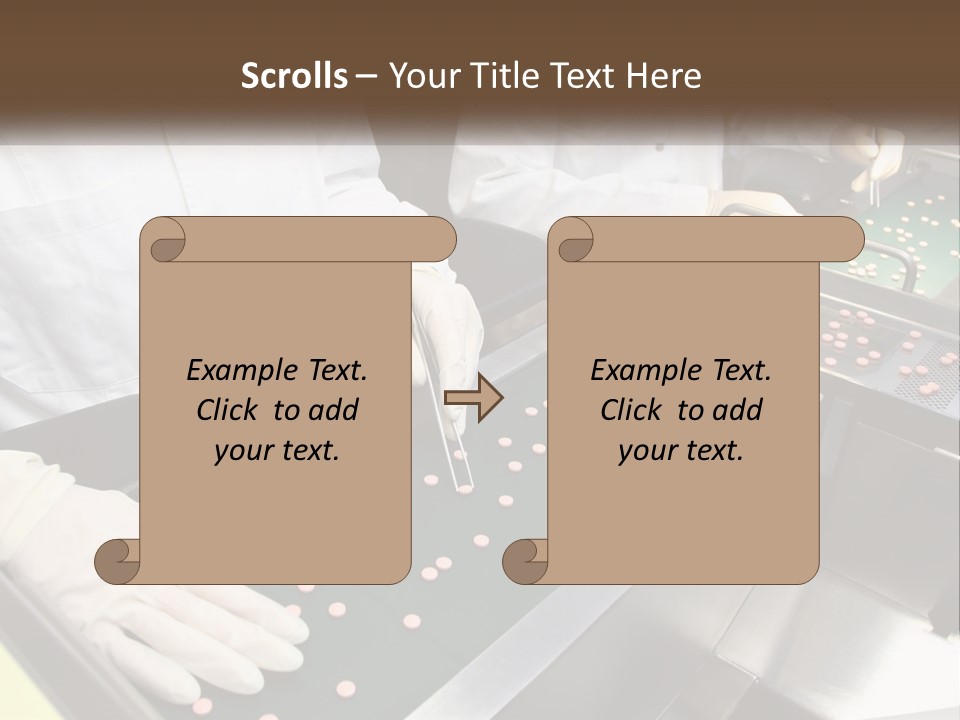 Two People In White Lab Coats Working On A Machine PowerPoint Template