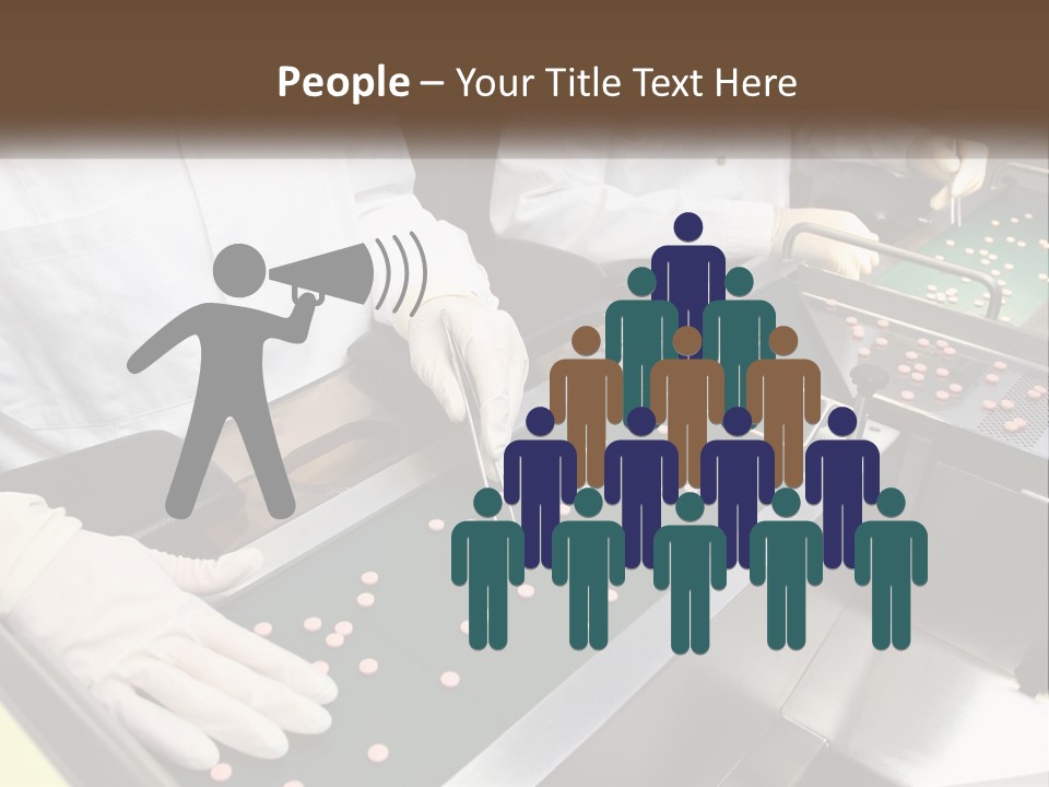 Two People In White Lab Coats Working On A Machine PowerPoint Template