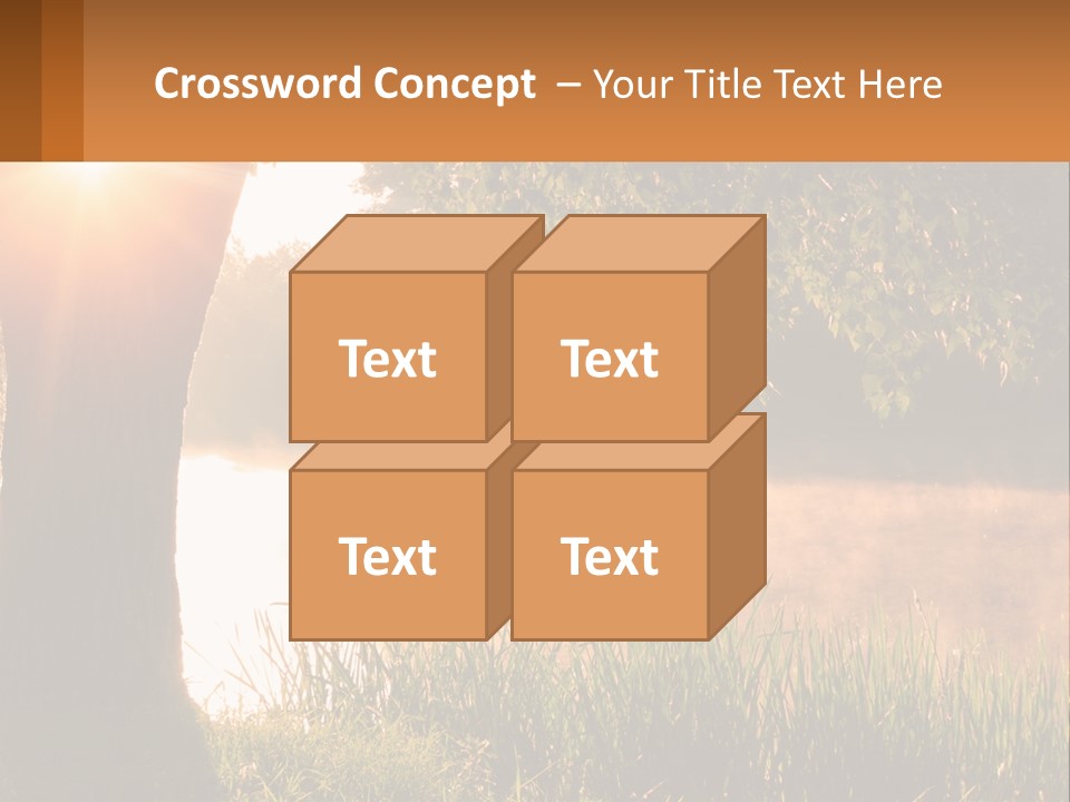 The Sun Shines Through The Trees Over The Water PowerPoint Template